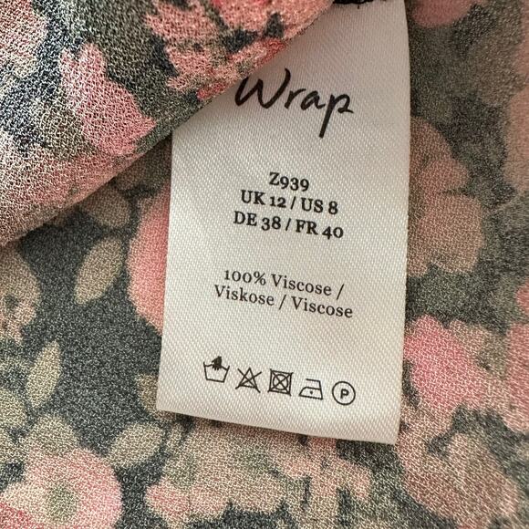 Wrap London Sheer Floral Scoop Neck Dark Romantic Short Sleeve Tunic Dress 8 - Picture 8 of 11